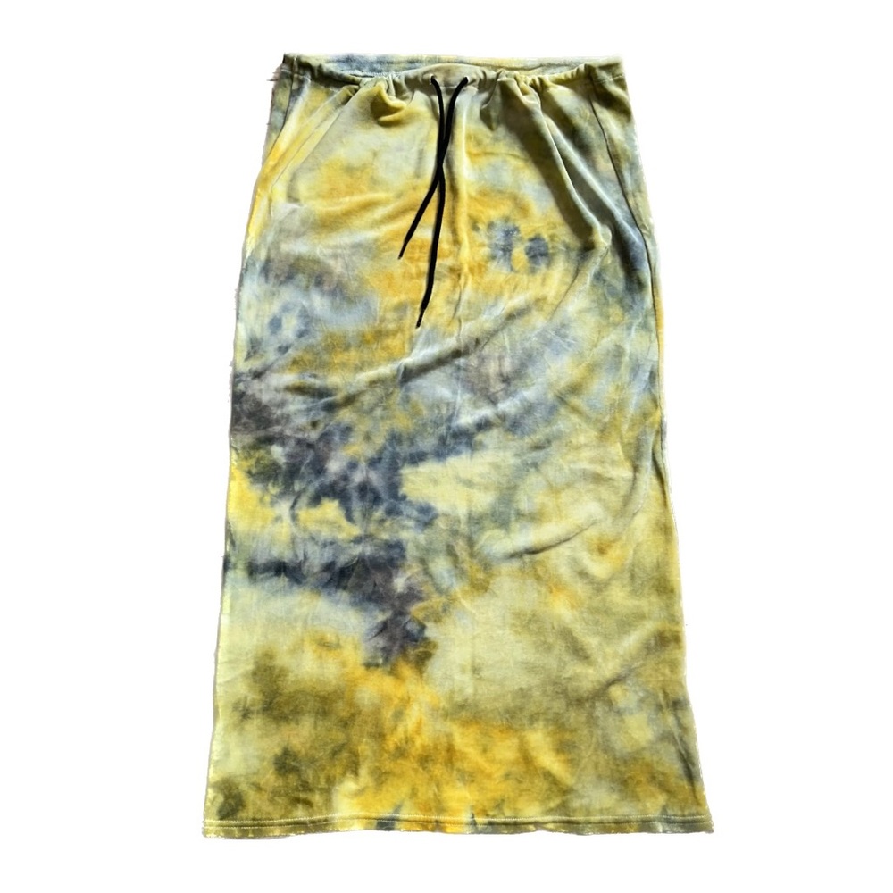 Tiedye velour drawstring skirt